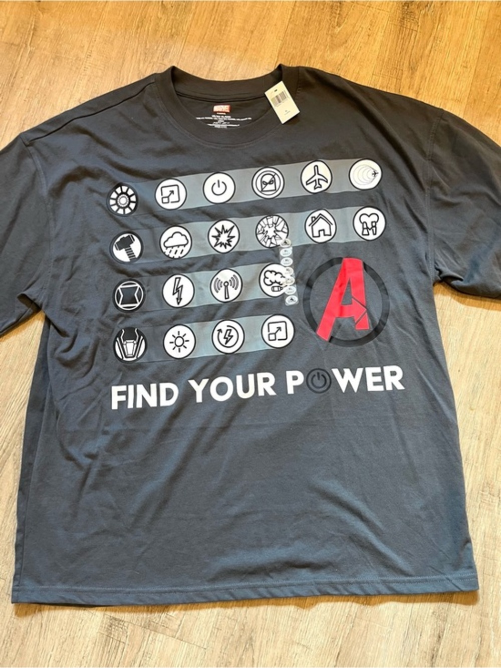 NWT Marvel 'Find Your Power' Graphic Tee - Black with Red Accent XL
